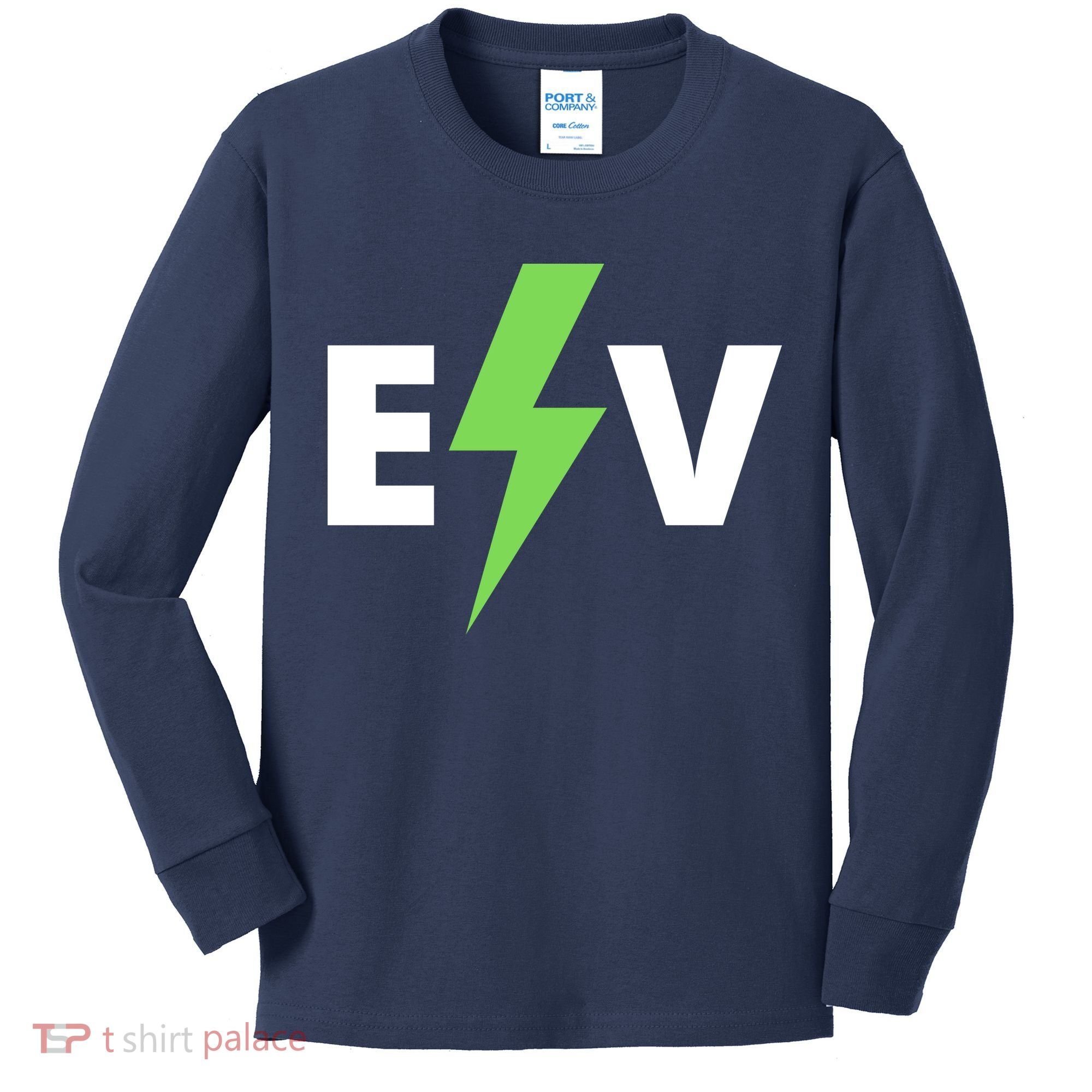 Cool EV Electric Vehicle, EV Life, Funny Electric Vehicle Kids Long Sleeve Shirt