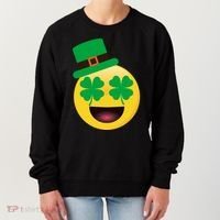 Emoji Smile Clover St. PatrickS Day Women's Sweatshirt thumb 0