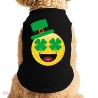 Emoji Smile Clover St. PatrickS Day Doggie Tank thumb 0