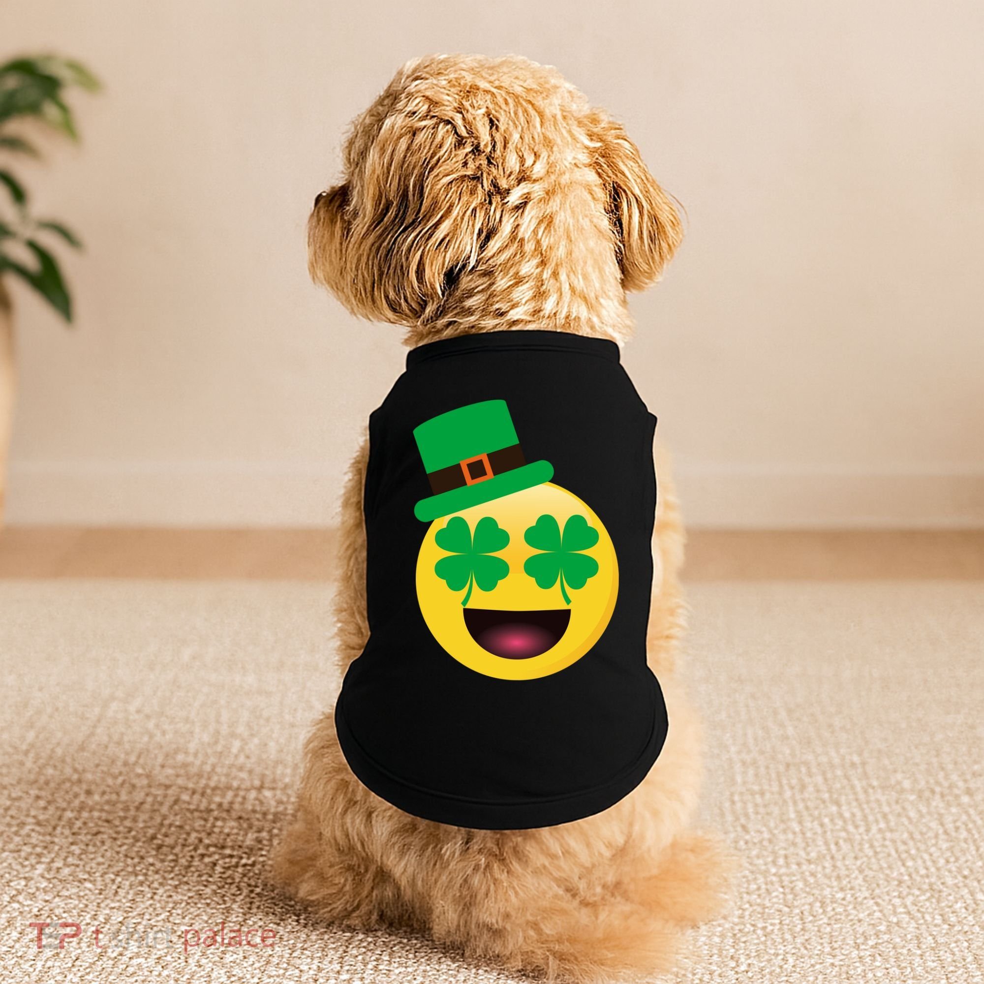 Emoji Smile Clover St. PatrickS Day Doggie Tank