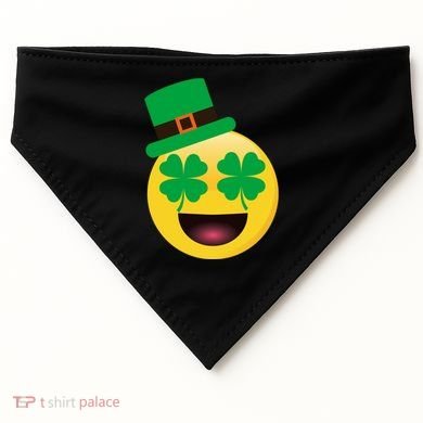 Emoji Smile Clover St. PatrickS Day USA-Made Doggie Bandana