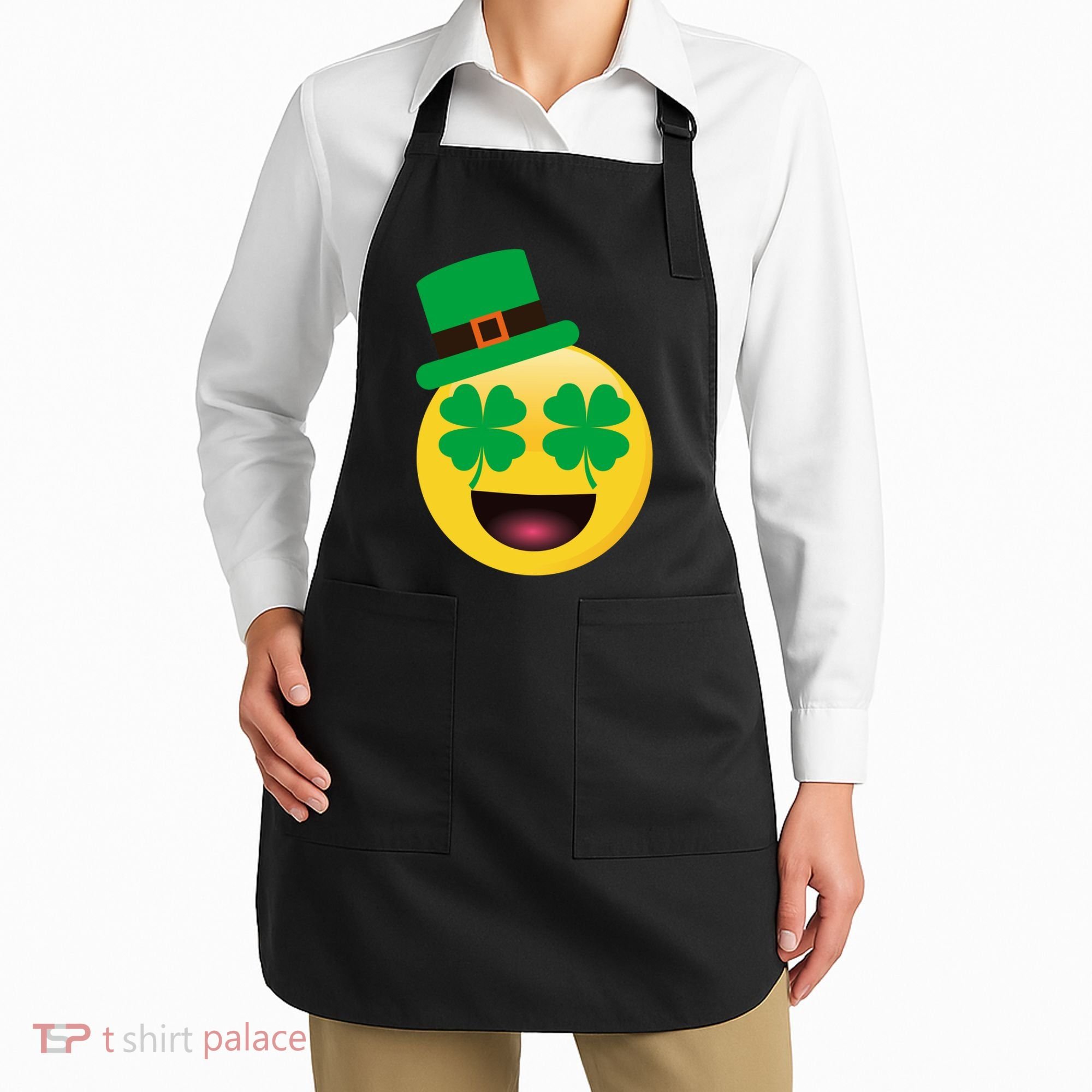 Emoji Smile Clover St. PatrickS Day Apron