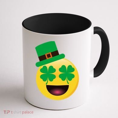 Emoji Smile Clover St. PatrickS Day Coffee Mug back