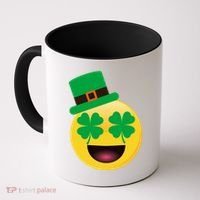 Emoji Smile Clover St. PatrickS Day Coffee Mug thumb 0