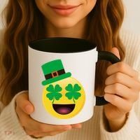 Emoji Smile Clover St. PatrickS Day Coffee Mug thumb 3