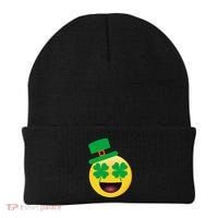 Emoji Smile Clover St. PatrickS Day Beanie thumb 0