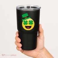 Emoji Smile Clover St. PatrickS Day Tumbler thumb 2