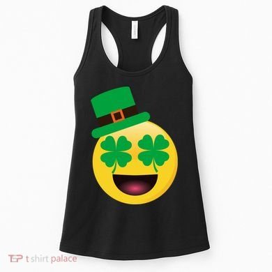 Emoji Smile Clover St. PatrickS Day Women's Tank Top