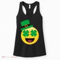 Emoji Smile Clover St. PatrickS Day Women's Tank Top thumb 0