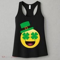 Emoji Smile Clover St. PatrickS Day Women's Tank Top thumb 3