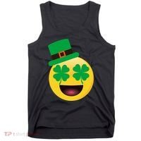 Emoji Smile Clover St. PatrickS Day Tank Top thumb 0