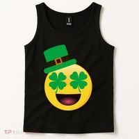 Emoji Smile Clover St. PatrickS Day Tank Top thumb 2