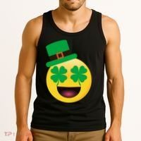 Emoji Smile Clover St. PatrickS Day Tank Top thumb 3