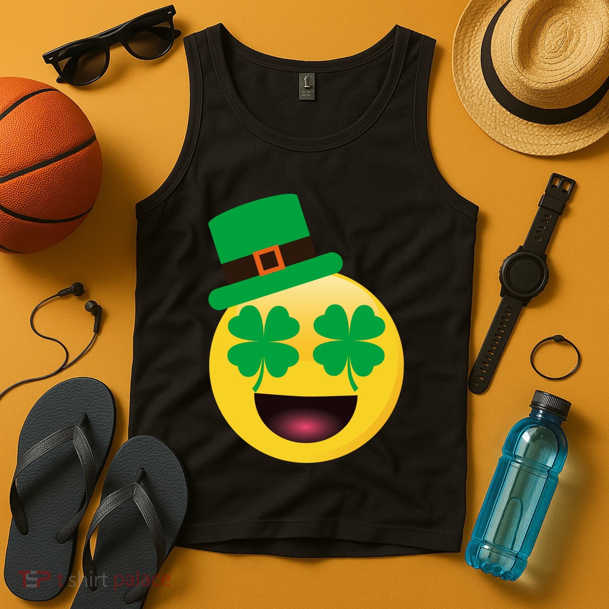 Emoji Smile Clover St. PatrickS Day Tank Top