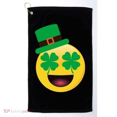 Emoji Smile Clover St. PatrickS Day Golf Towel
