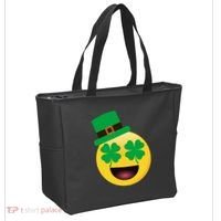 Emoji Smile Clover St. PatrickS Day Tote Bag thumb 2