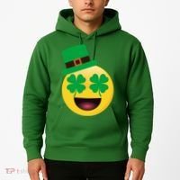 Emoji Smile Clover St. PatrickS Day Hoodie thumb 2