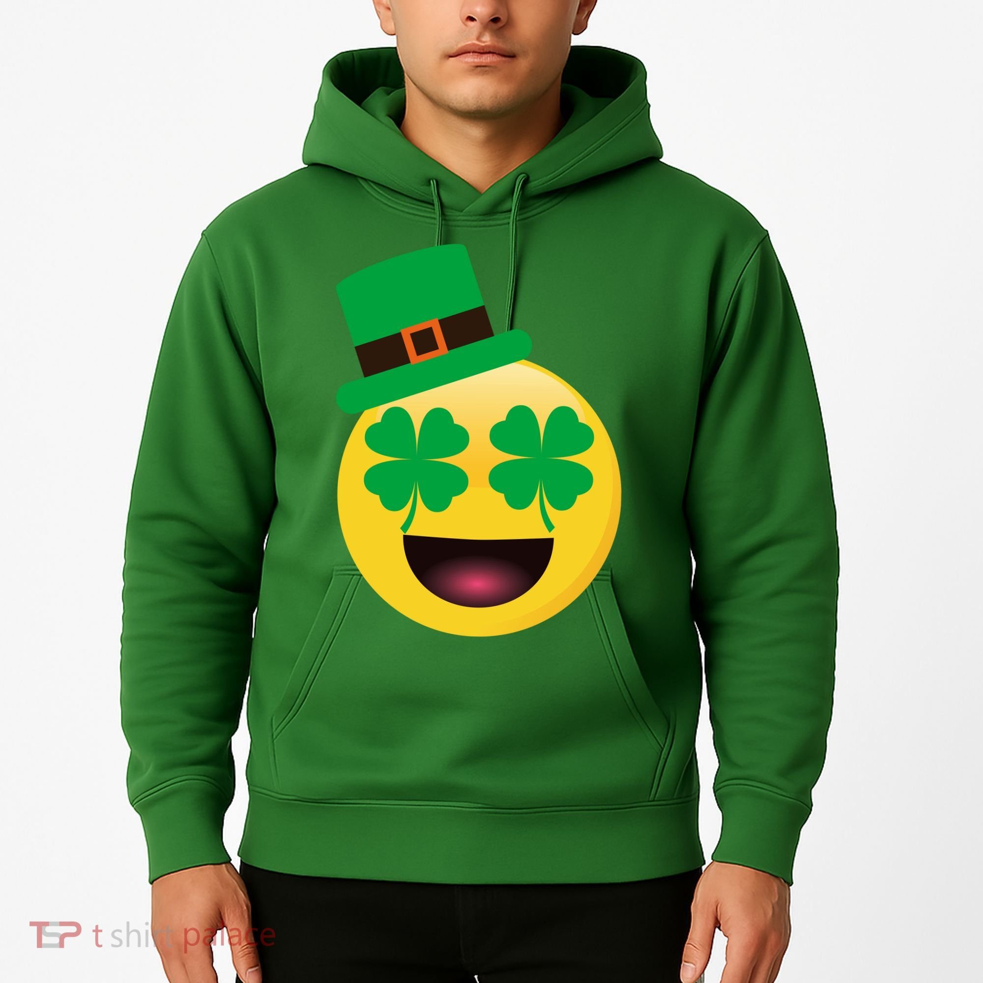Emoji Smile Clover St. PatrickS Day Hoodie