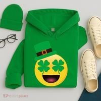 Emoji Smile Clover St. PatrickS Day Hoodie thumb 4