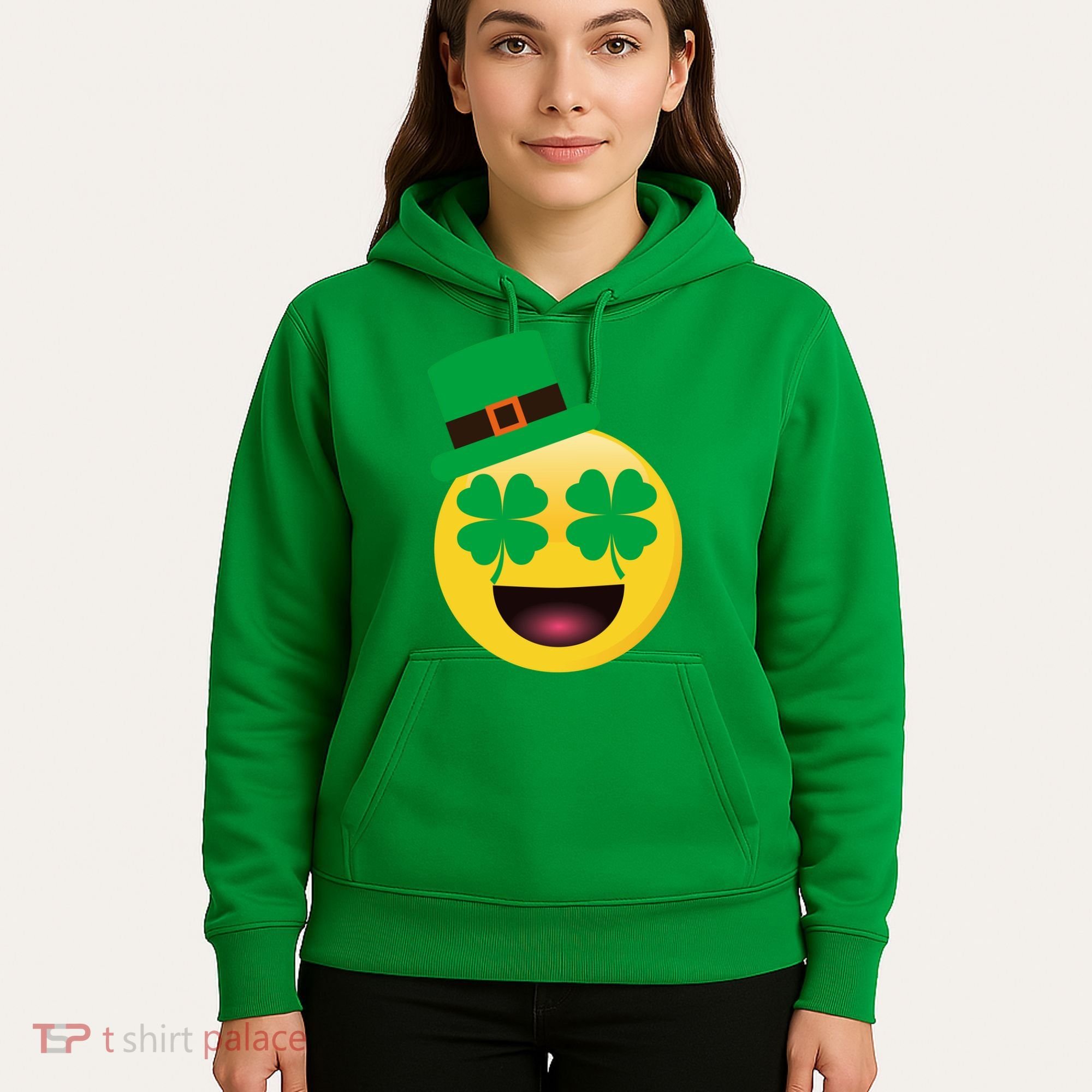 Emoji Smile Clover St. PatrickS Day Hoodie