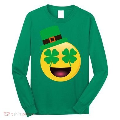 Emoji Smile Clover St. PatrickS Day Long Sleeve Shirt