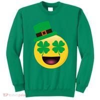 Emoji Smile Clover St. PatrickS Day Sweatshirt thumb 0