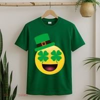 Emoji Smile Clover St. PatrickS Day T-Shirt thumb 2