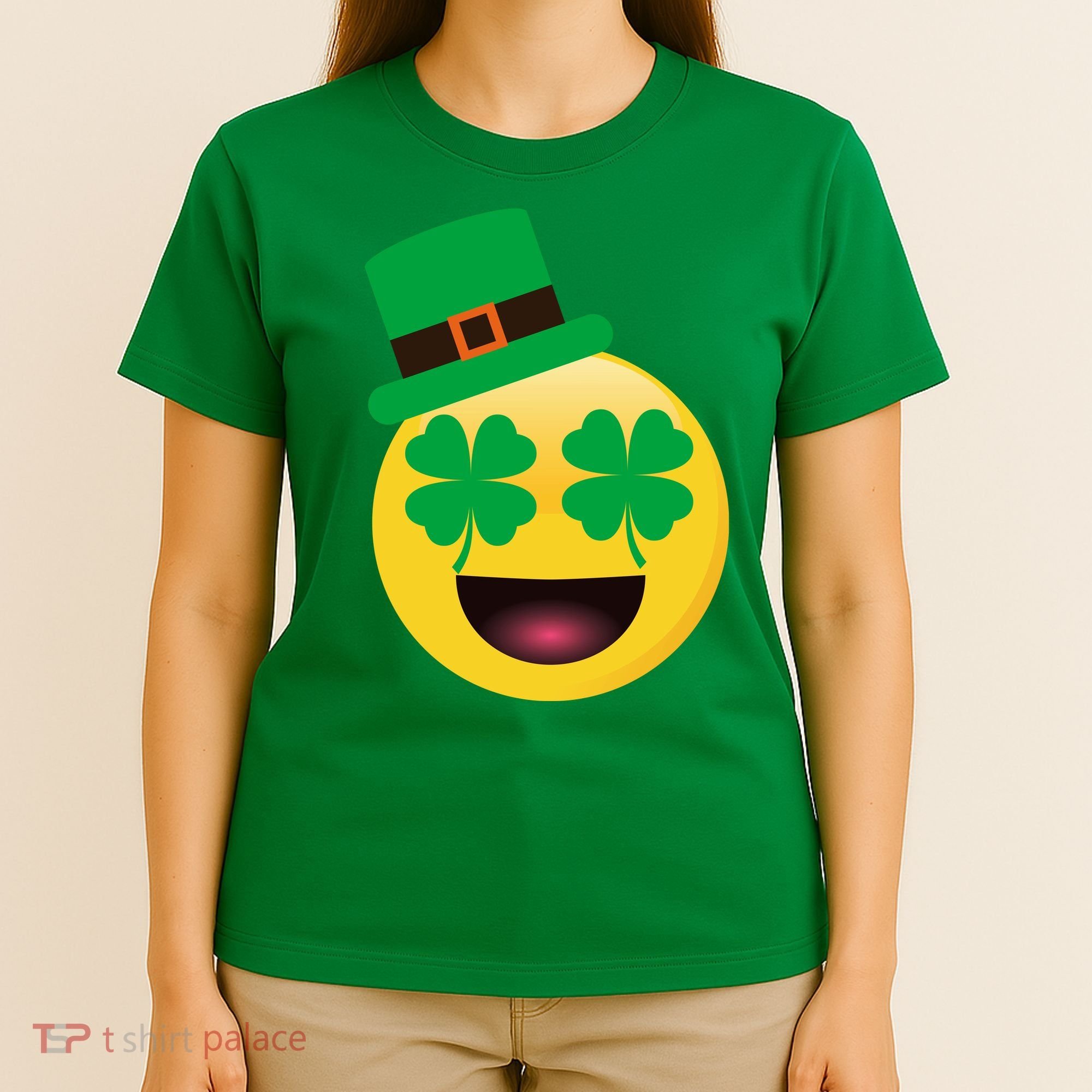 Emoji Smile Clover St. PatrickS Day T-Shirt
