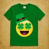 Emoji Smile Clover St. PatrickS Day T-Shirt thumb 5