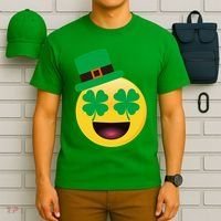 Emoji Smile Clover St. PatrickS Day T-Shirt thumb 6