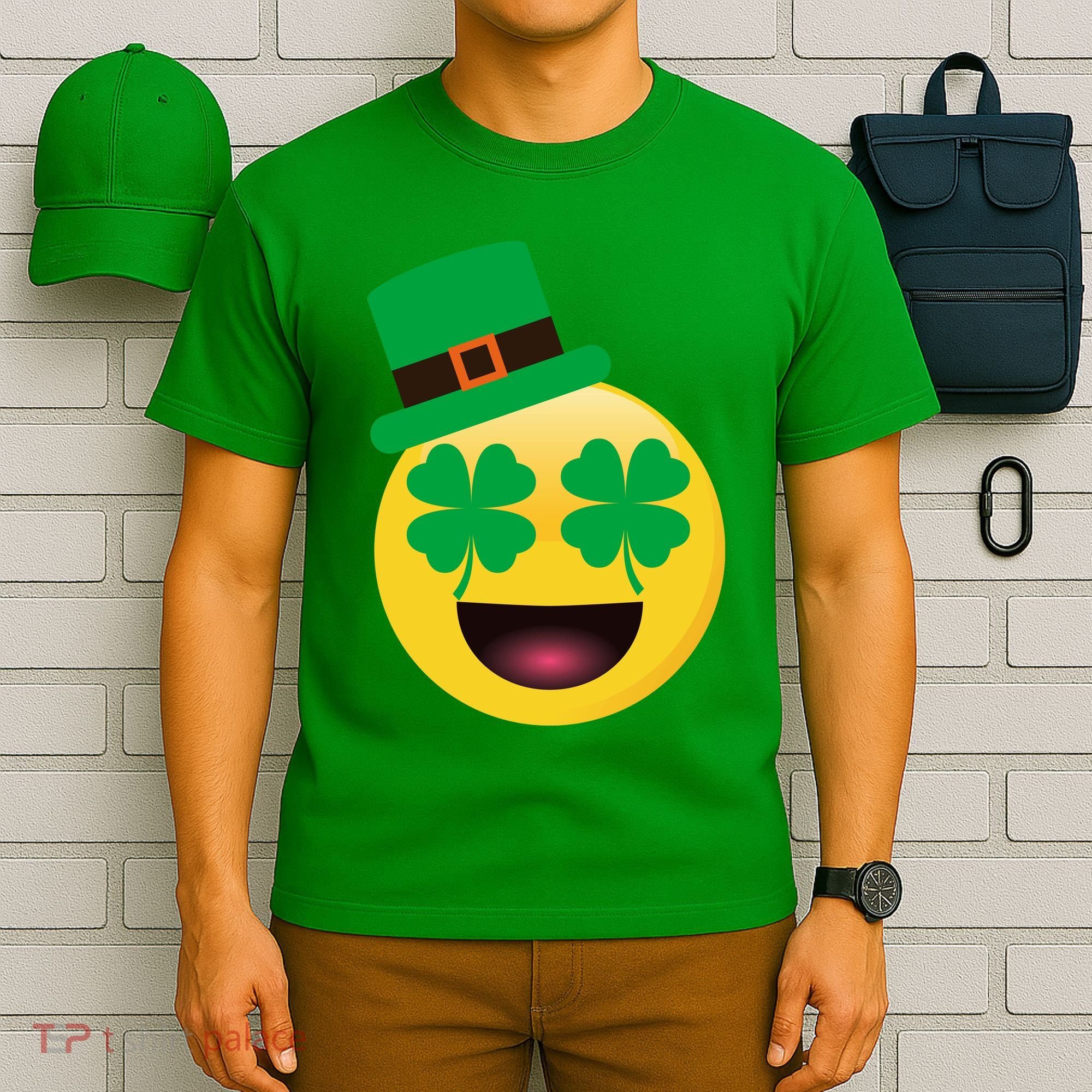 Emoji Smile Clover St. PatrickS Day T-Shirt