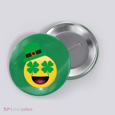 Emoji Smile Clover St. PatrickS Day Button