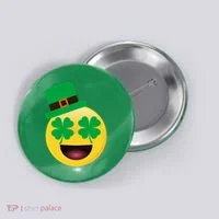 Emoji Smile Clover St. PatrickS Day Button thumb 0
