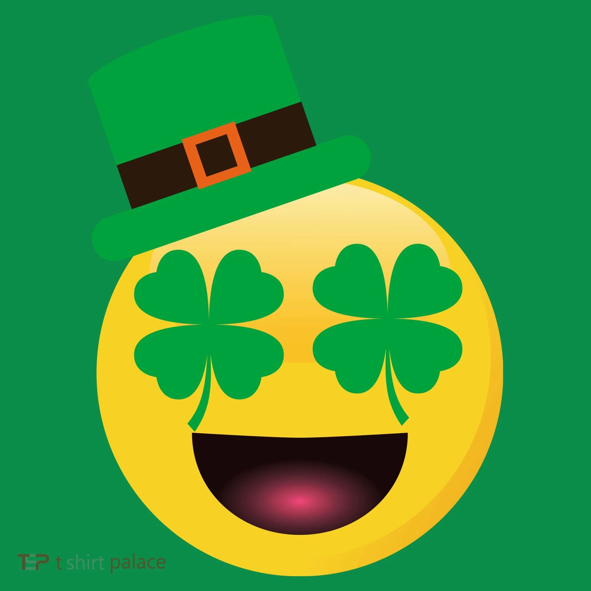 Emoji Smile Clover St. PatrickS Day Button