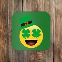 Emoji Smile Clover St. PatrickS Day Coaster thumb 0