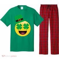 Emoji Smile Clover St. PatrickS Day Pajama Set thumb 0