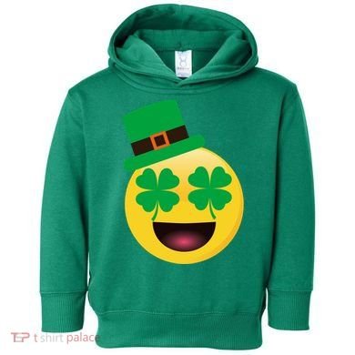 Emoji Smile Clover St. PatrickS Day Toddler Hoodie