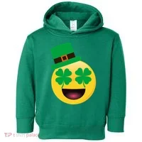 Emoji Smile Clover St. PatrickS Day Toddler Hoodie thumb 0