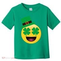 Emoji Smile Clover St. PatrickS Day Toddler T-Shirt thumb 0