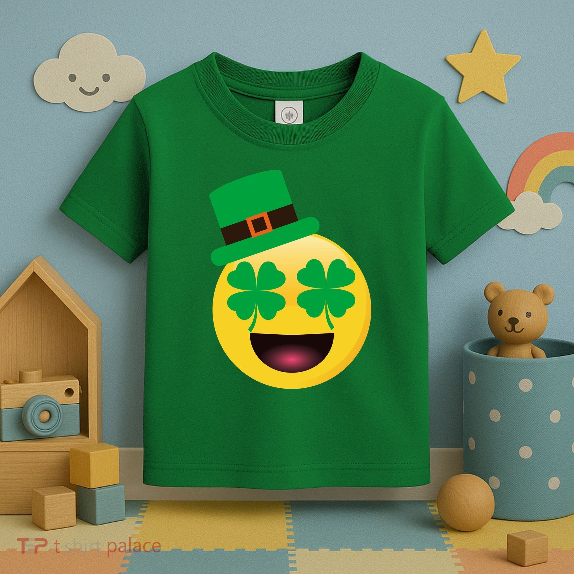Emoji Smile Clover St. PatrickS Day Toddler T-Shirt
