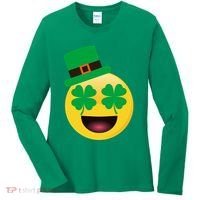 Emoji Smile Clover St. PatrickS Day Women's Long Sleeve Shirt thumb 0