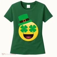 Emoji Smile Clover St. PatrickS Day Women's T-Shirt thumb 0