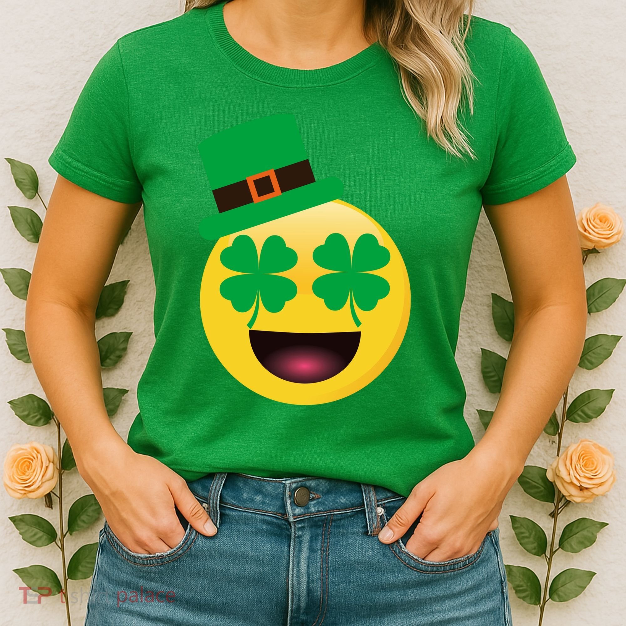 Emoji Smile Clover St. PatrickS Day Women's T-Shirt