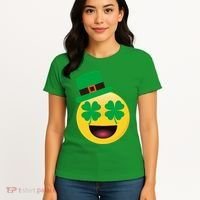 Emoji Smile Clover St. PatrickS Day Women's T-Shirt thumb 4
