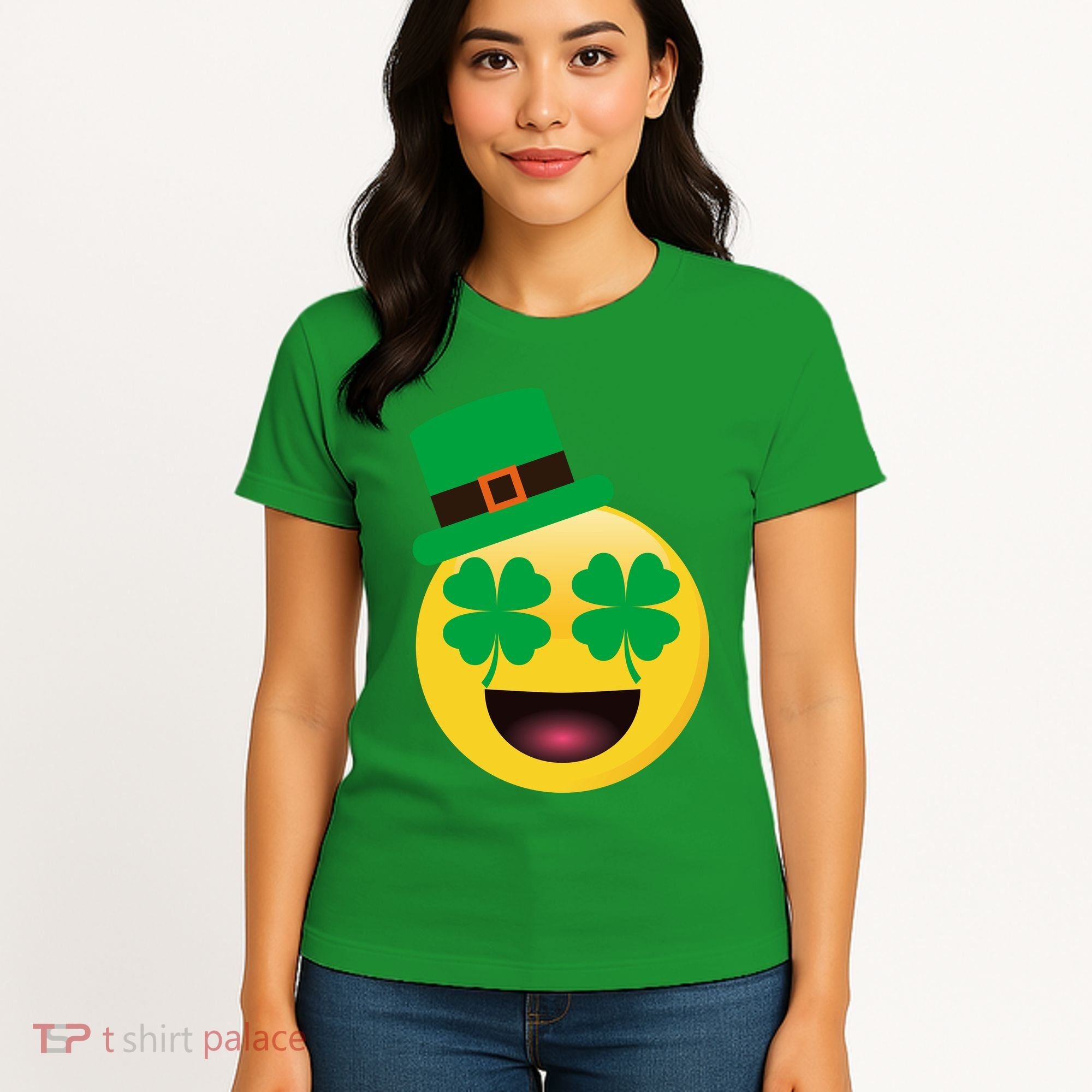 Emoji Smile Clover St. PatrickS Day Women's T-Shirt
