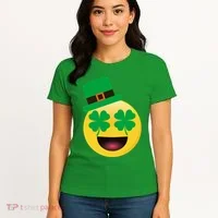 Emoji Smile Clover St. PatrickS Day Women's T-Shirt thumb 4