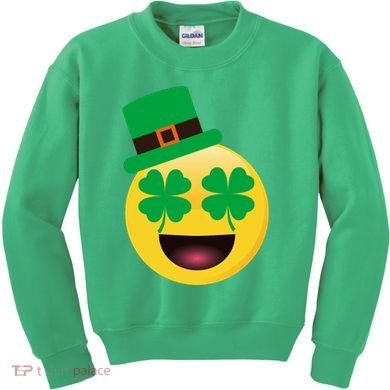 Emoji Smile Clover St. PatrickS Day Kids Sweatshirt