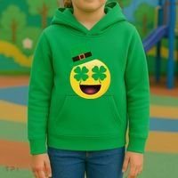 Emoji Smile Clover St. PatrickS Day Kids Hoodie thumb 3