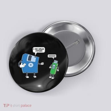 Computer Engineering Father Son Floppy Disk Engineer Button