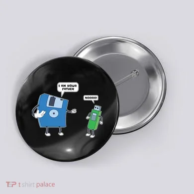 Computer Engineering Father Son Floppy Disk Engineer Button